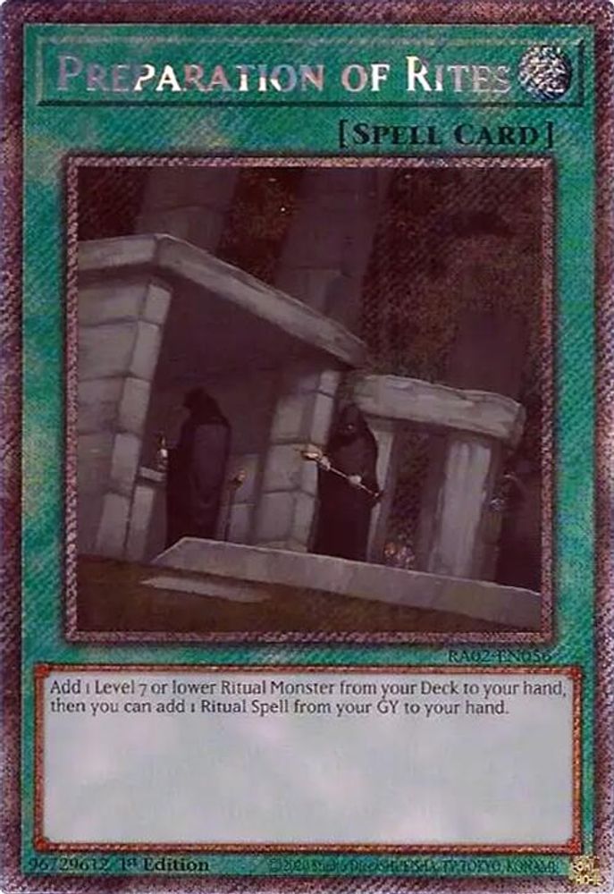 Préparation des Rites (Platinum Secret Rare) [RA02-EN056] Platinum Secret Rare 
