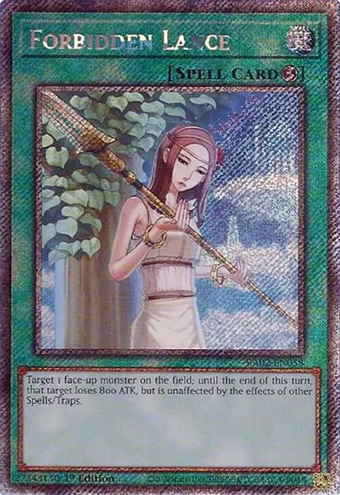 Forbidden Lance (Platinum Secret Rare) (RA02-EN058) - Platinum Secret Rare