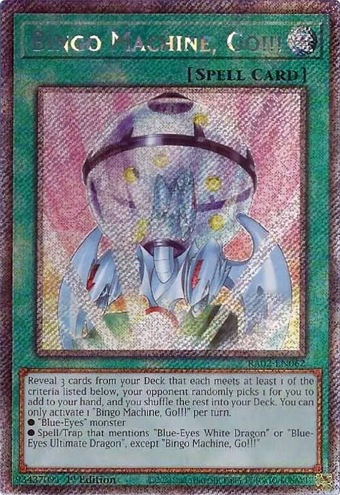 Bingo Machine, Go!!! (Platinum Secret Rare) (RA02-EN062) - Platinum Secret Rare