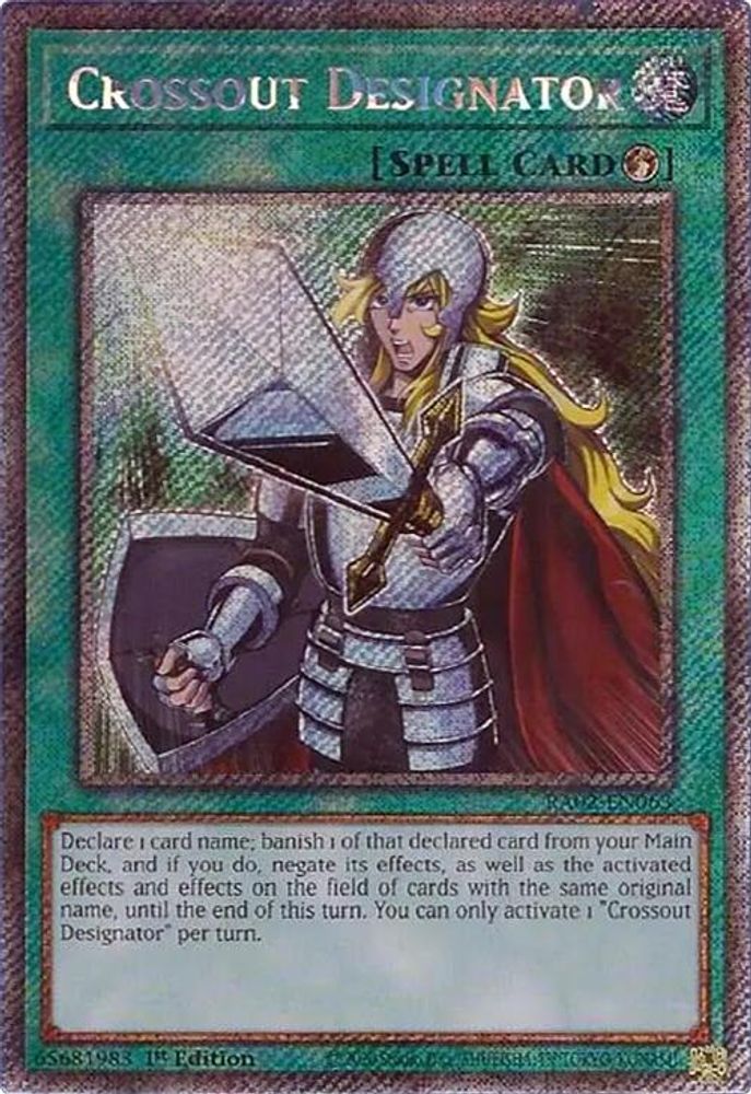 Crossout Designator (Platinum Secret Rare) (RA02-EN063) - Platinum Secret Rare