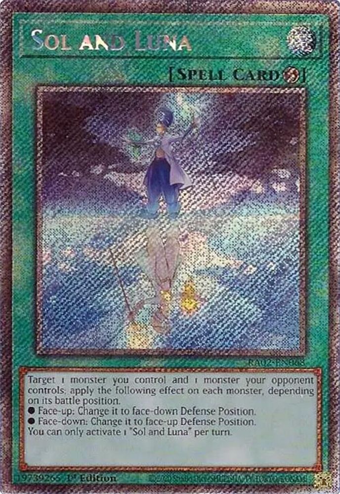 Sol and Luna (Platinum Secret Rare) (RA02-EN068) - Platinum Secret Rare