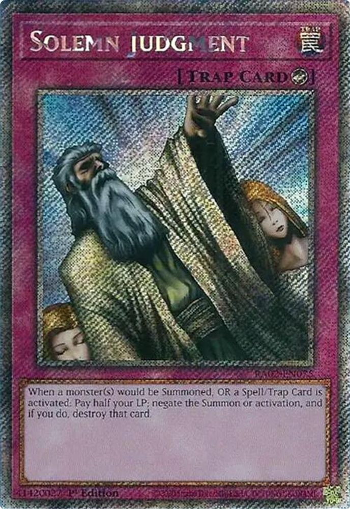 Solemn Judgment (Platinum Secret Rare) (RA02-EN075) - Platinum Secret Rare