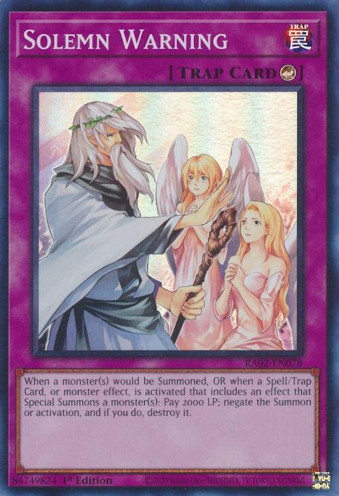 Solemn Warning (RA02-EN078) - Super Rare