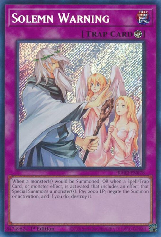 Solemn Warning (Secret Rare) (RA02-EN078) - Secret Rare