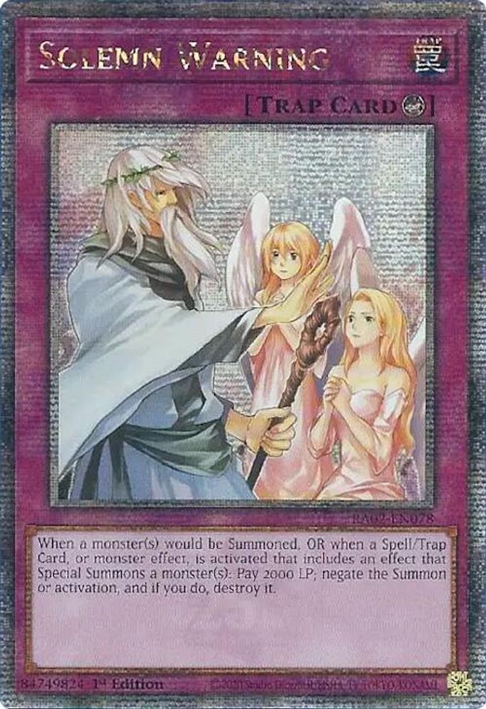 Solemn Warning (Quarter Century Secret Rare) (RA02-EN078) - Quarter Century Secret Rare