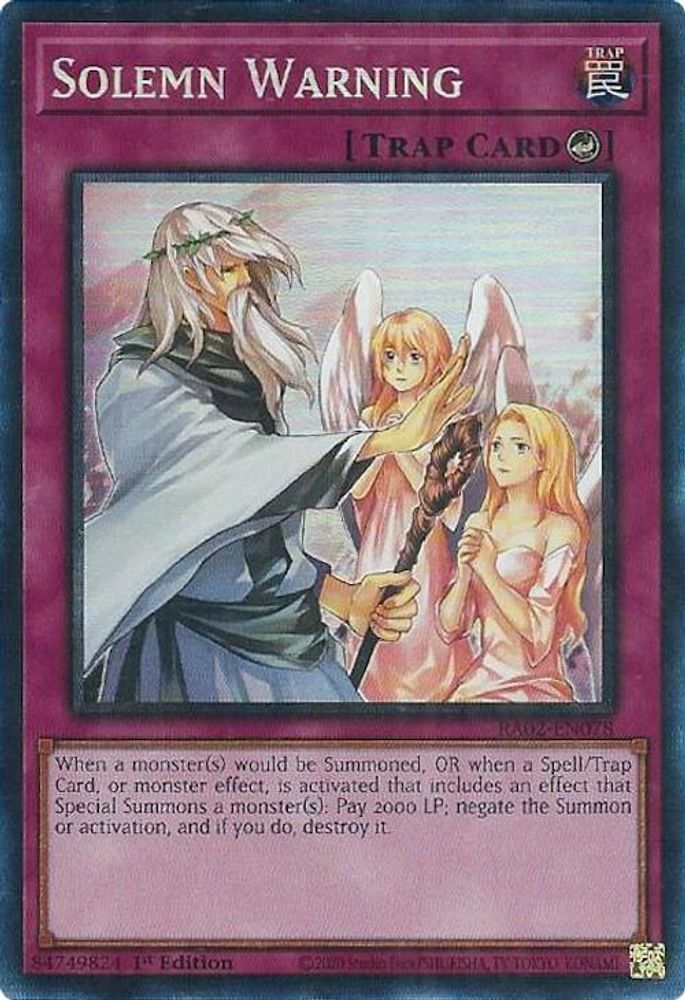 Solemn Warning (PCR) (RA02-EN078) - Prismatic Collector's Rare