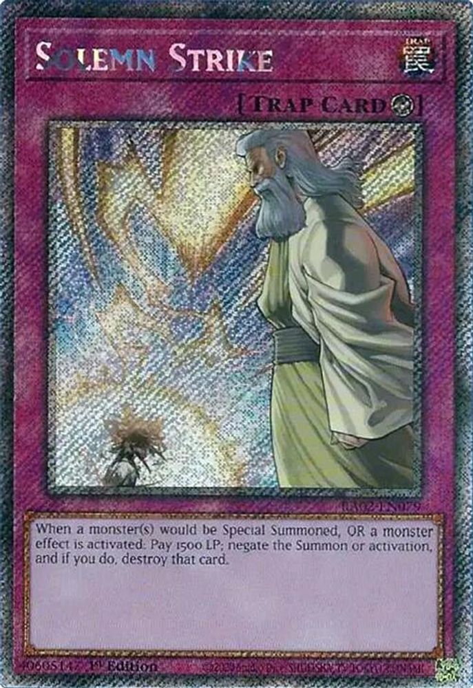 Solemn Strike (Platinum Secret Rare) (RA02-EN079) - Platinum Secret Rare