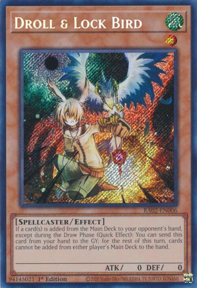 Droll &amp; Lock Bird (Secret Rare) [RA02-EN006] Secret Rare 