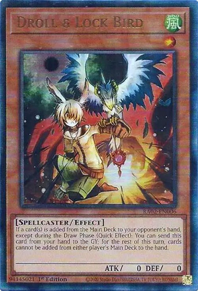 Droll &amp; Lock Bird (PUR) [RA02-EN006] Prismatique Ultime Rare 