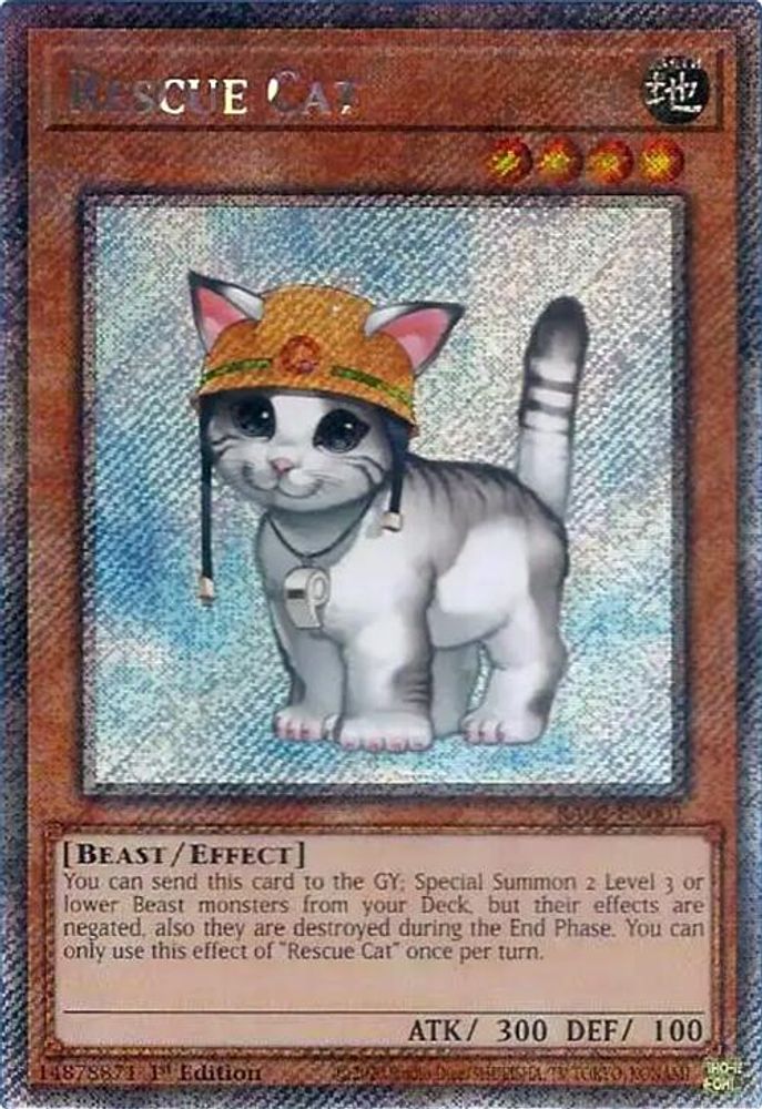 Rescue Cat (Platinum Secret Rare) (RA02-EN001) - Platinum Secret Rare