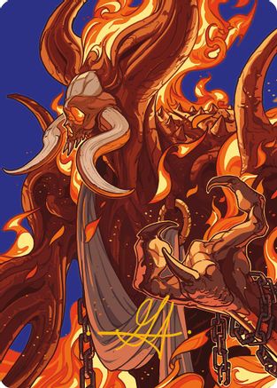 Phlage, Titan of Fire's Fury Art Card (Gold-Stamped Signature) (ASMH3-050) - Art Series: Modern Horizons 3