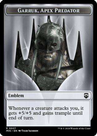 Emblem - Garruk, Apex Predator // Saproling Double-Sided Token (M3C-27 // 21) - Commander: Modern Horizons 3