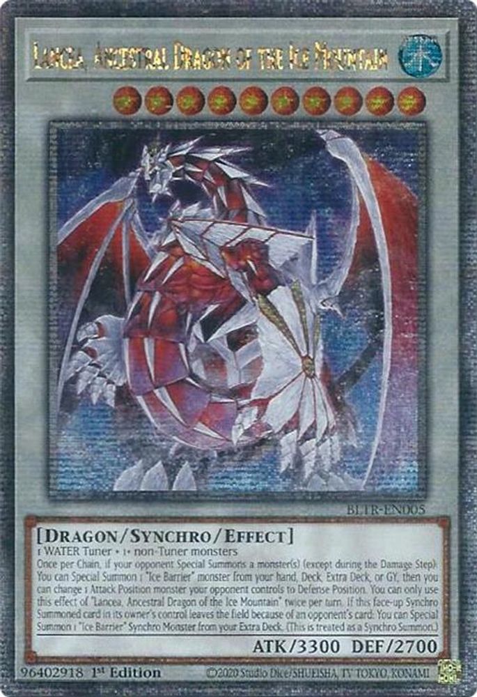 Lancea, Ancestral Dragon of the Ice Mountain (Quarter Century Secret Rare) (BLTR-EN005) - Quarter Century Secret Rare