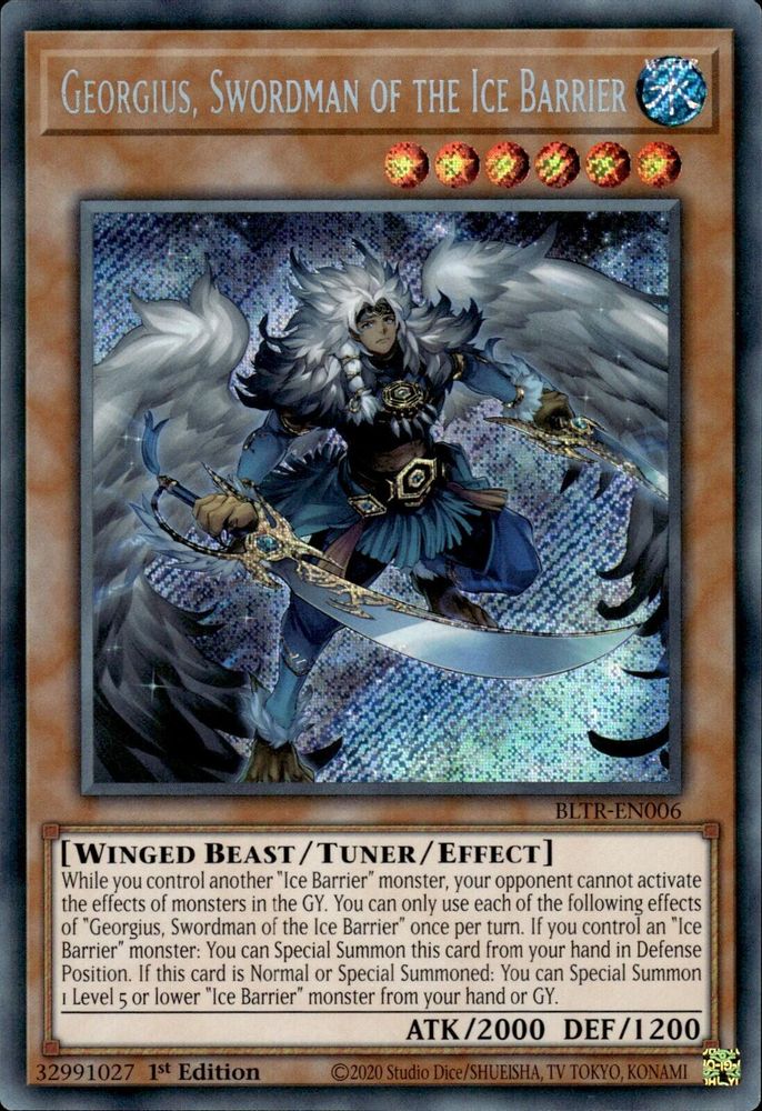 Georgius, Swordman of the Ice Barrier (BLTR-EN006) - Secret Rare