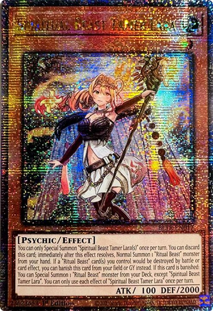 Spiritual Beast Tamer Lara (Quarter Century Secret Rare) (BLTR-EN017) - Quarter Century Secret Rare