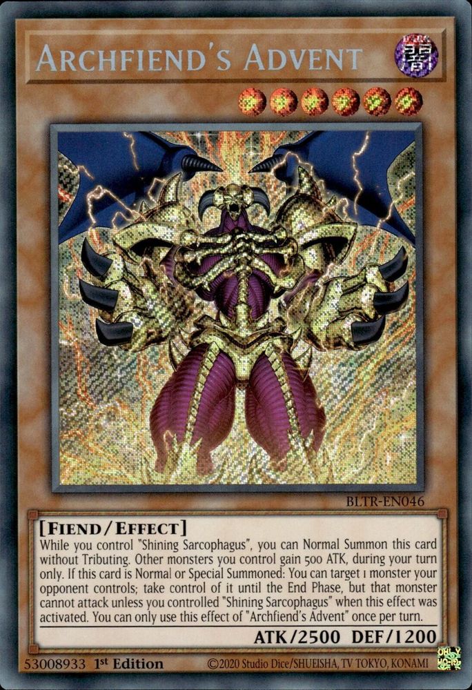 Archfiend's Advent (BLTR-EN046) - Secret Rare
