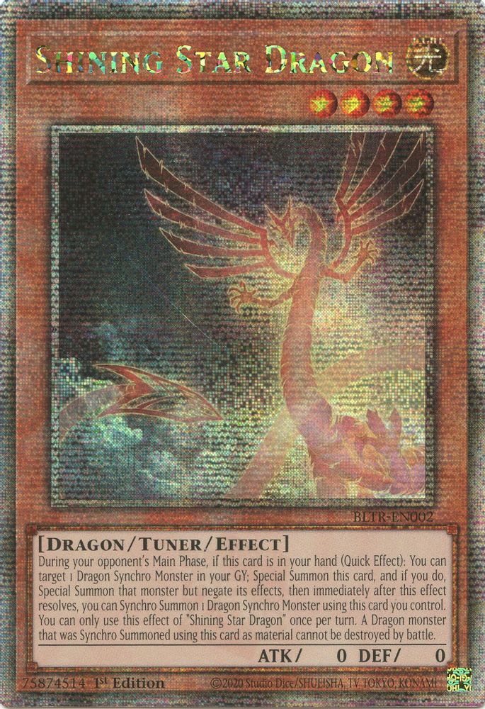 Shining Star Dragon (Quarter Century Secret Rare) (BLTR-EN002) - Quarter Century Secret Rare