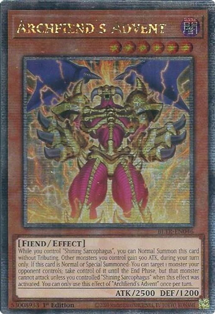 L'Avent d'Archfiend (Quarter Century Secret Rare) [BLTR-EN046] Quarter Century Secret Rare 