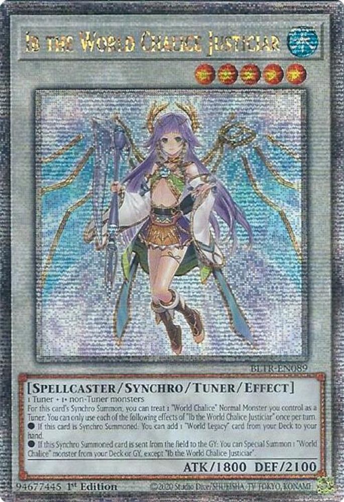 Ib the World Chalice Justiciar (Quarter Century Secret Rare) (BLTR-EN089) - Quarter Century Secret Rare