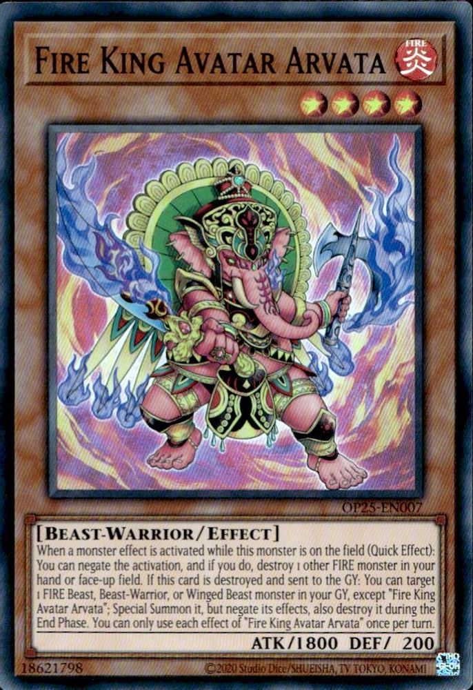 Fire King Avatar Arvata (OP25-EN007) - Super Rare