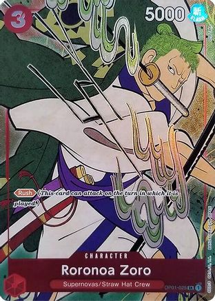 Roronoa Zoro (English Version 1st Anniversary Set) (OP01-025) - Super Rare