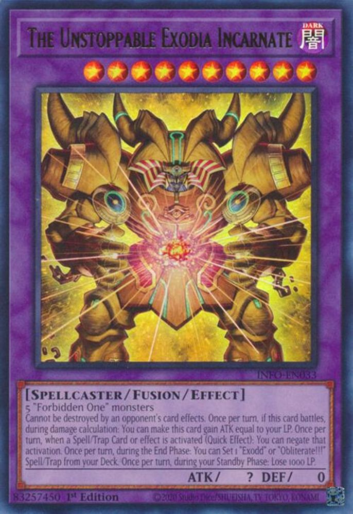 L'Inarrêtable Exodia Incarné [INFO-EN033] Ultra Rare 