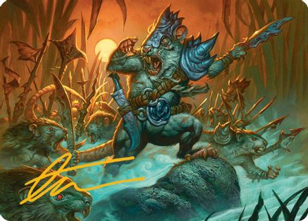 Persistent Marshstalker Art Card (Gold-Stamped Signature) (ASBLB-014) - Art Series: Bloomburrow