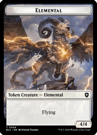 Elemental // Shark Double-Sided Token (BLC-4 // 26) - Commander: Bloomburrow