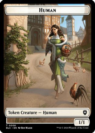 Human // Soldier Double-Sided Token (BLC-6 // 8) - Commander: Bloomburrow