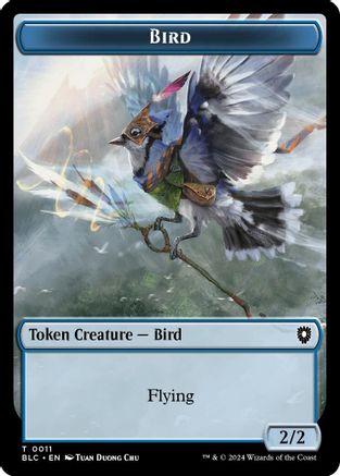 Bird (0011) // Fish Double-Sided Token (BLC-11 // 7) - Commander: Bloomburrow