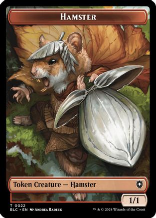 Hamster // Saproling Double-Sided Token (BLC-22 // 30) - Commander: Bloomburrow