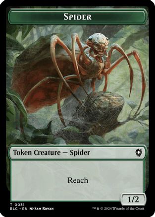 Spider // Blood Double-Sided Token (BLC-31 // 36) - Commander: Bloomburrow
