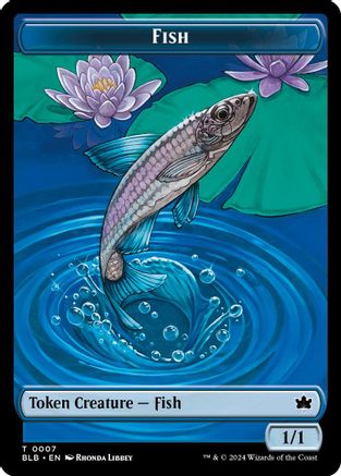 Fish // Iridescent Vinelasher Double-Sided Token (BLB-7 // 12) - Bloomburrow Foil
