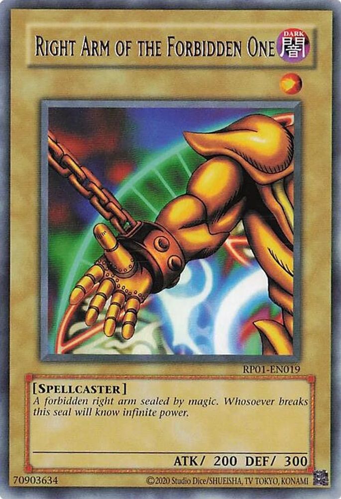 Right Arm of the Forbidden One (RP01-EN019) - Rare