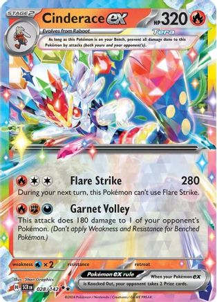 Cinderace ex 028/142  - Holofoil - Double Rare