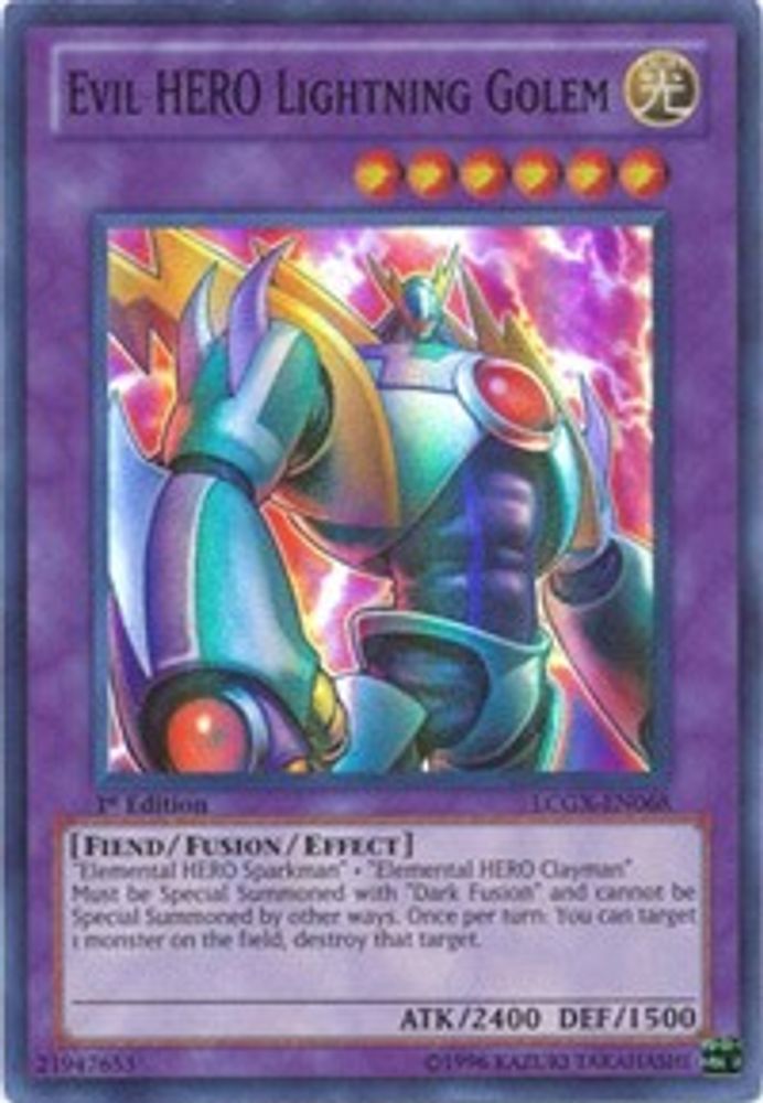 Evil HERO Lightning Golem (LCGX-EN068) - Super Rare