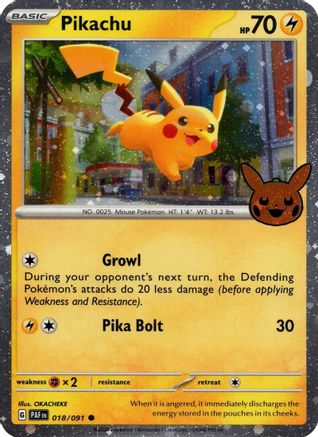 Pikachu (Cosmos Holo) 018/091  - Holofoil - Holo Rare