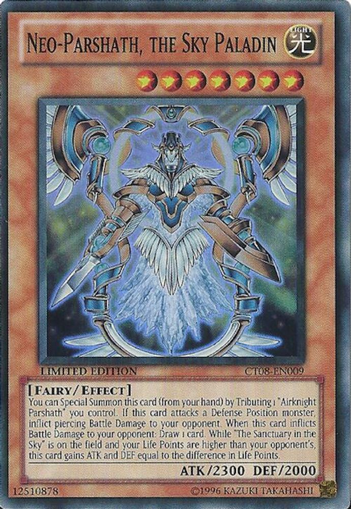 Neo-Parshath, The Sky Paladin (CT08-EN009) - Super Rare