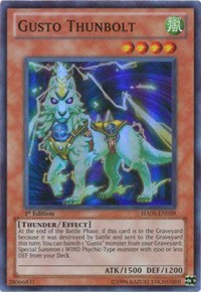 Gusto Thunbolt (HA05-EN039) - Super Rare