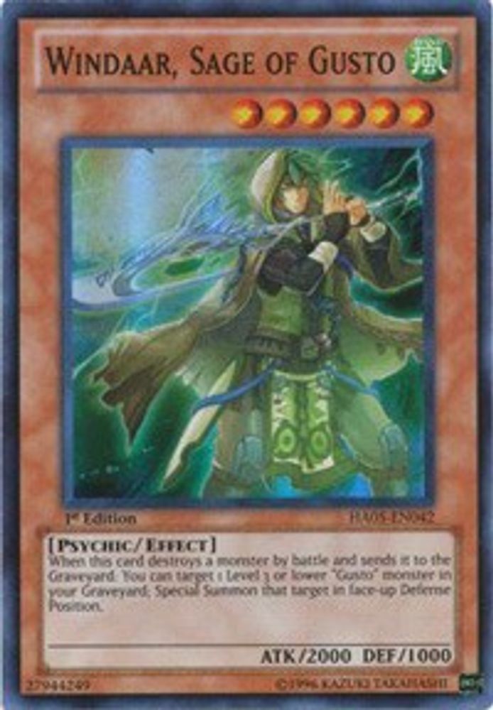 Windaar, Sage du Gusto [HA05-EN042] Super Rare 