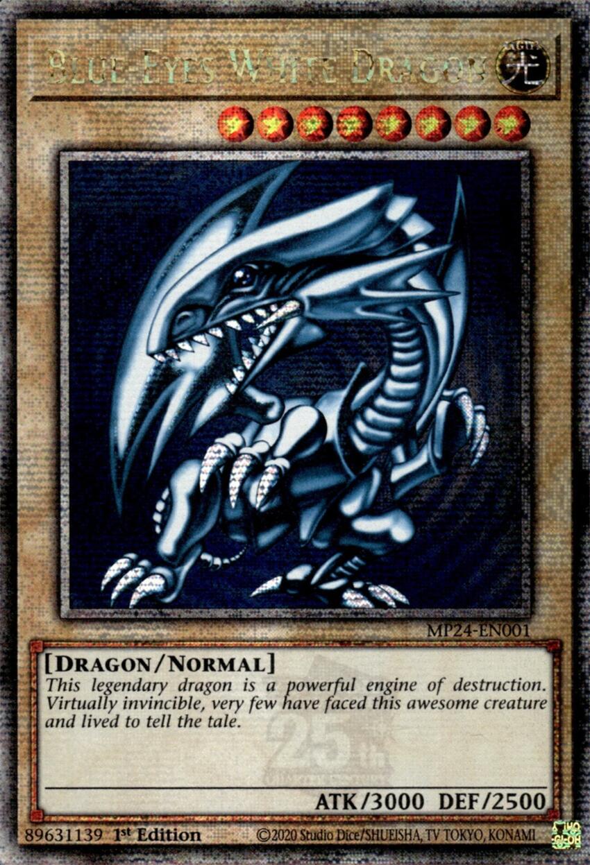 Blue-Eyes White Dragon (Quarter Century Secret Rare) (MP24-EN001) - Quarter Century Secret Rare
