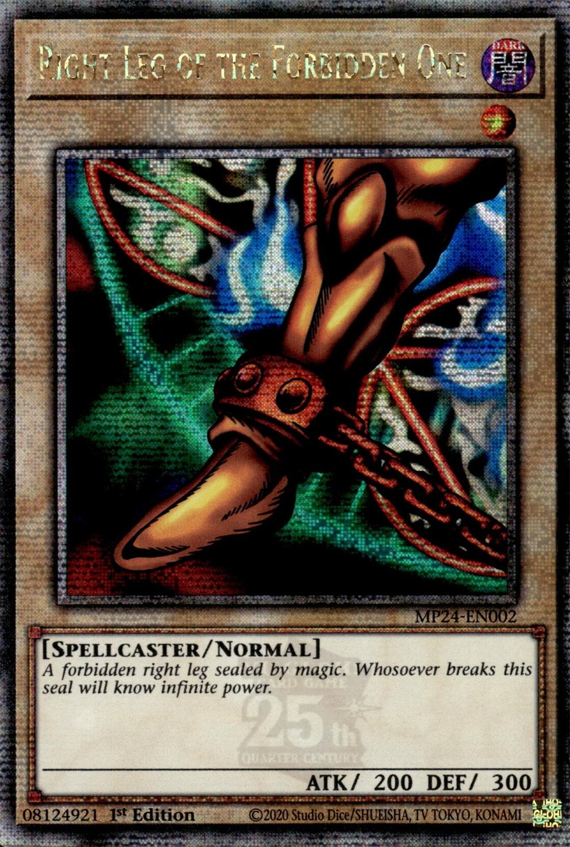 Right Leg of the Forbidden One (Quarter Century Secret Rare) (MP24-EN002) - Quarter Century Secret Rare