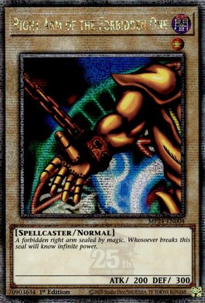 Right Arm of the Forbidden One (Quarter Century Secret Rare) (MP24-EN004) - Quarter Century Secret Rare
