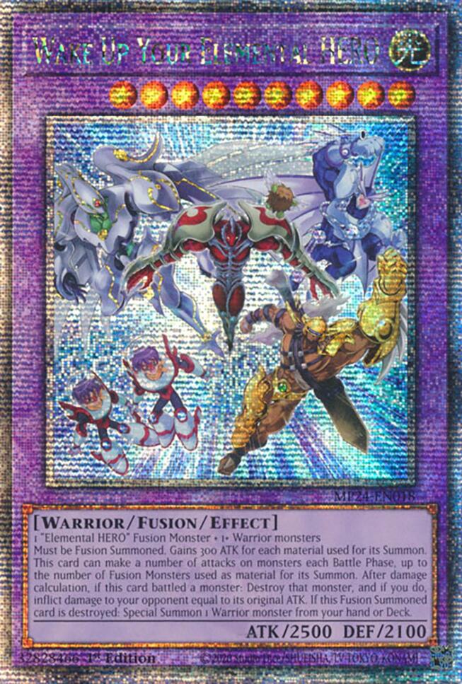 Wake Up Your Elemental HERO (Quarter Century Secret Rare) (MP24-EN018) - Quarter Century Secret Rare
