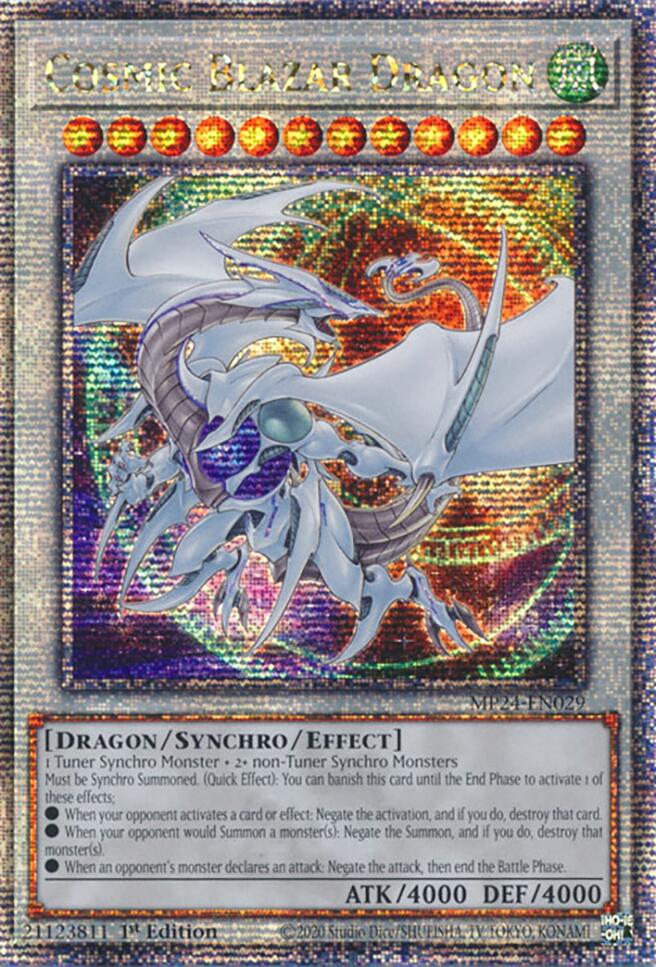 Cosmic Blazar Dragon (Quarter Century Secret Rare) (MP24-EN029) - Quarter Century Secret Rare