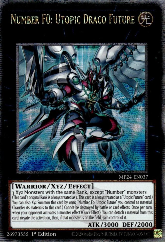 Number F0: Utopic Draco Future (Quarter Century Secret Rare) (MP24-EN037) - Quarter Century Secret Rare