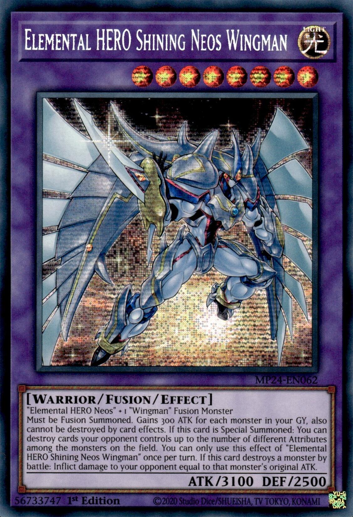 Elemental HERO Shining Neos Wingman (MP24-EN062) - 25th Anniversary Tin: Dueling Mirrors 1st Edition