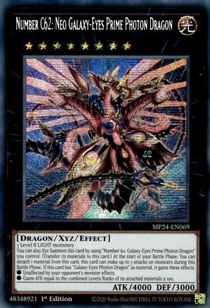 Number C62: Neo Galaxy-Eyes Prime Photon Dragon (MP24-EN069) - Prismatic Secret Rare