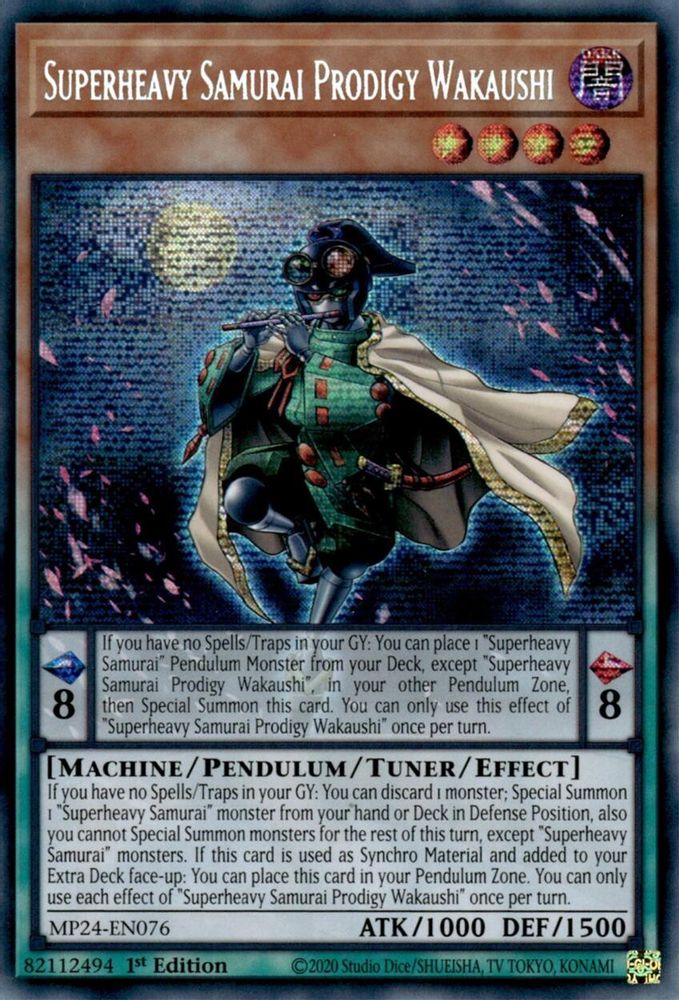 Superheavy Samurai Prodigy Wakaushi (MP24-EN076) - Prismatic Secret Rare