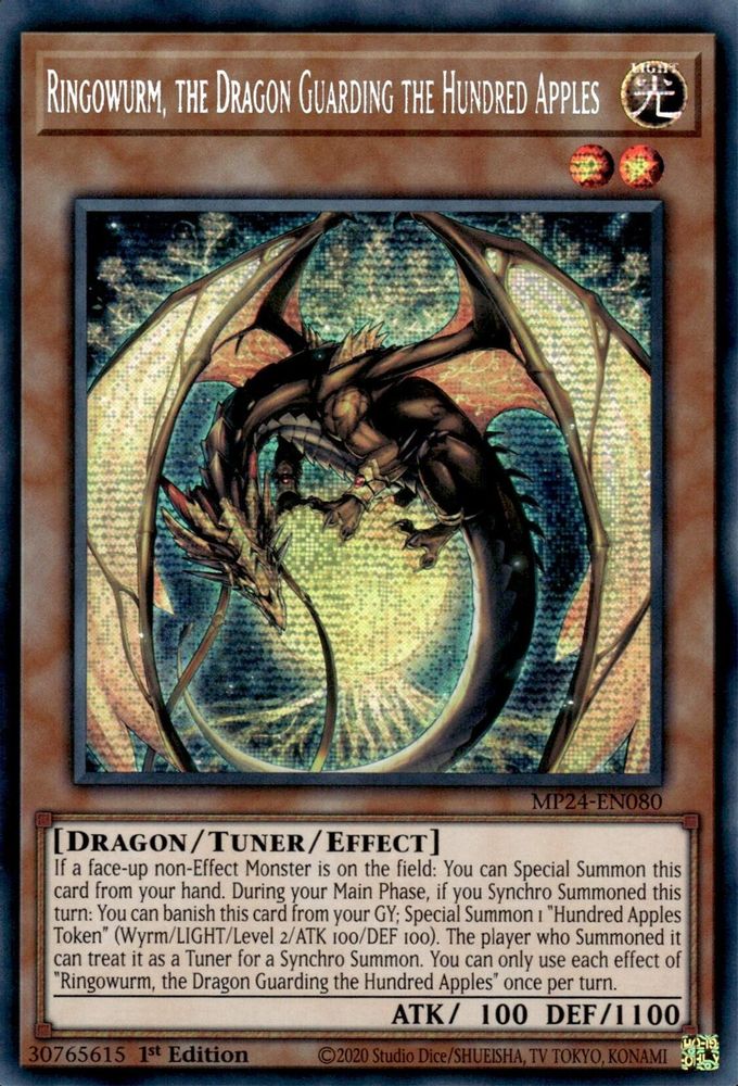 Ringowurm, the Dragon Guarding the Hundred Apples (MP24-EN080) - Prismatic Secret Rare